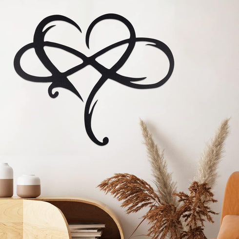 Infinity Heart Wall Decor, Steel Metal Wall Art Love Wall Sign